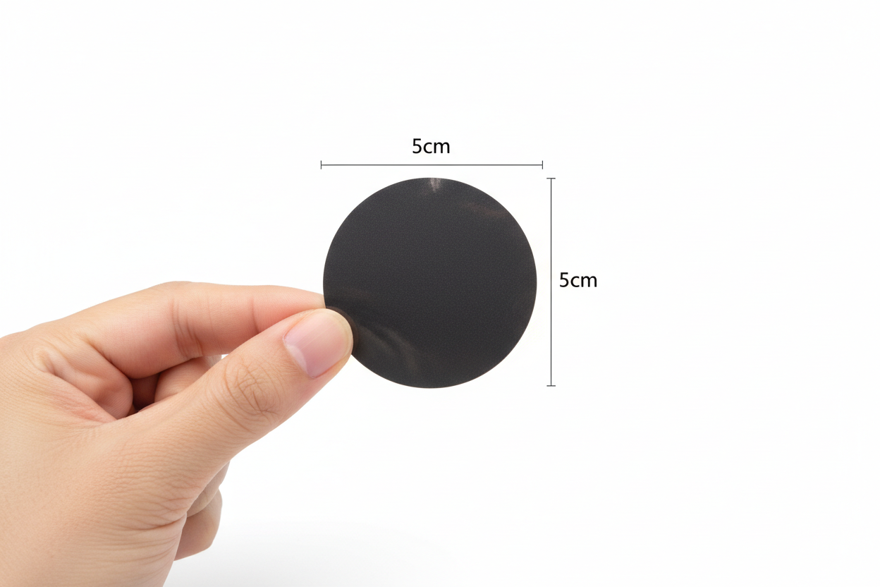 5cm Circle Sticker Size Reference