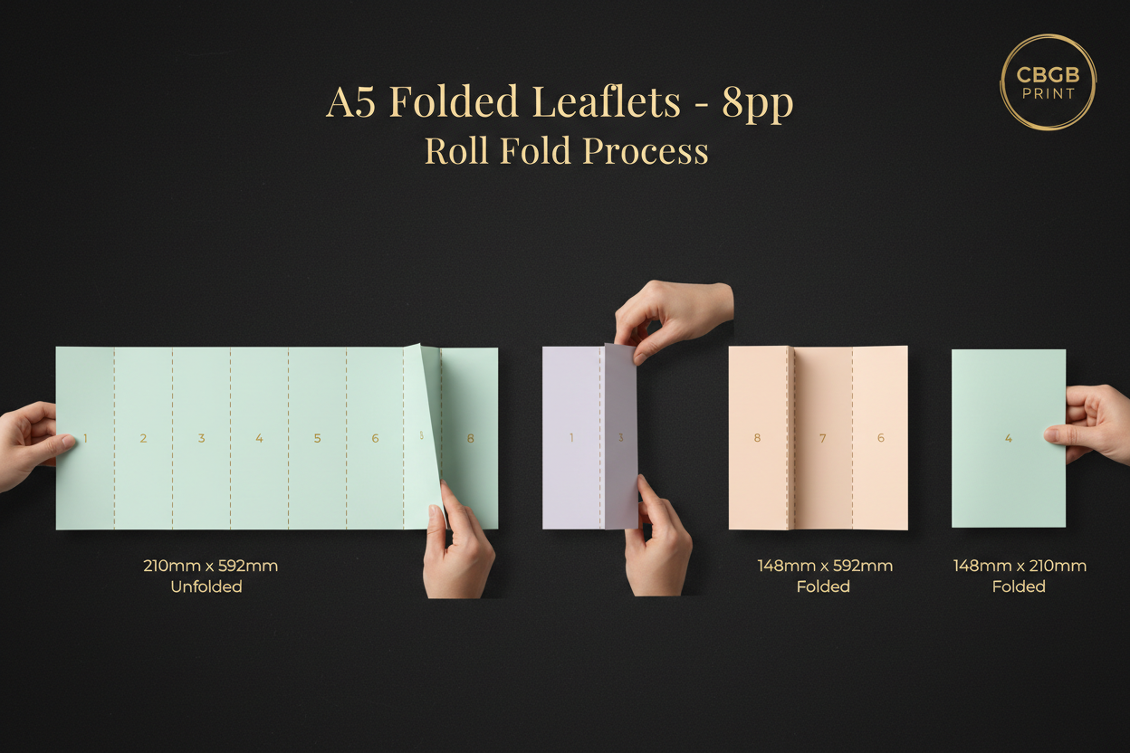 A5 Folded Leaflets - Roll Fold Process