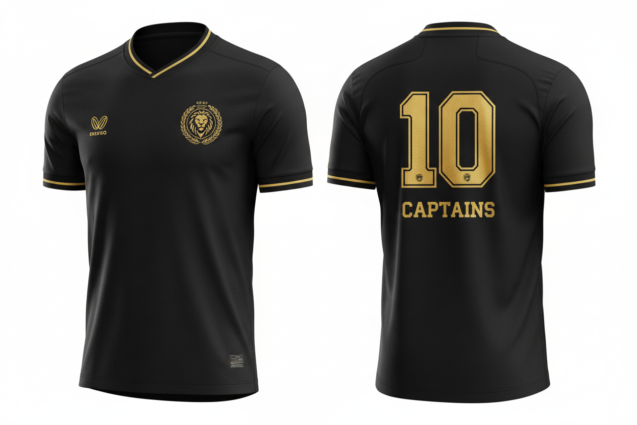 Black Football Shirt Front and Back