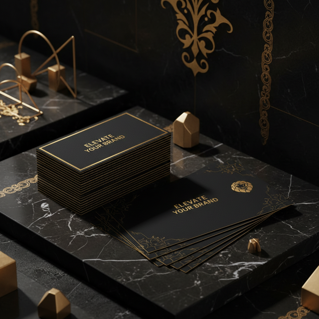 Business Cards & Flyers Bundle - Gold Accents