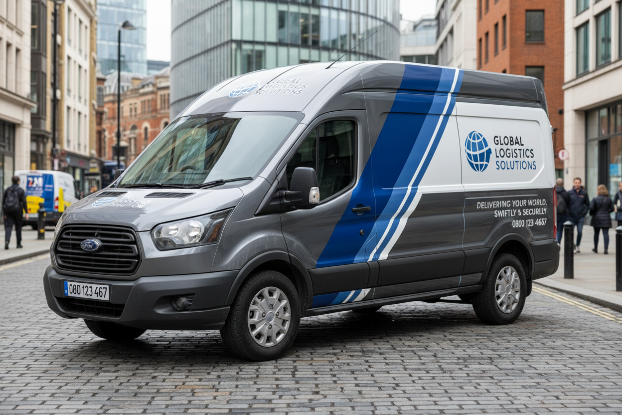Long wheelbase Ford Transit van with premium full wrap