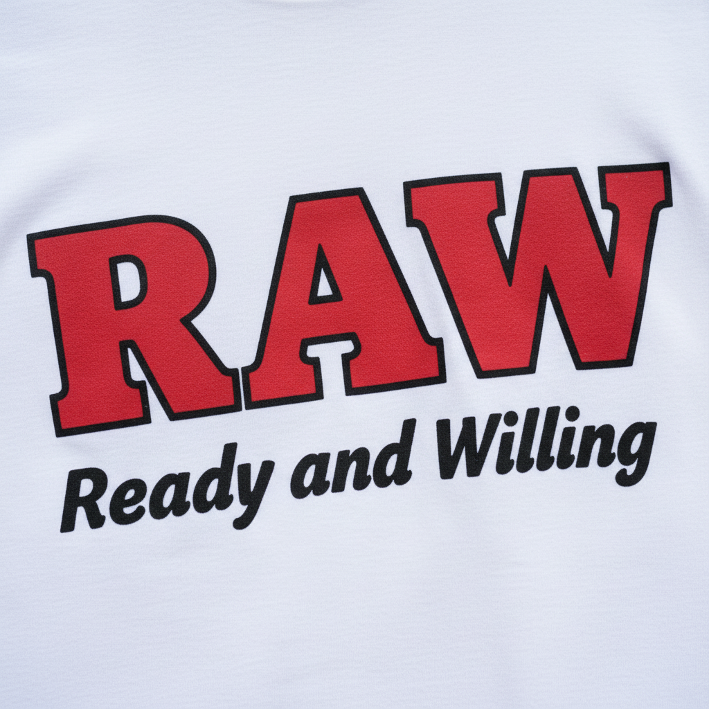 RAW T-Shirt Text Close-Up - Matching Design
